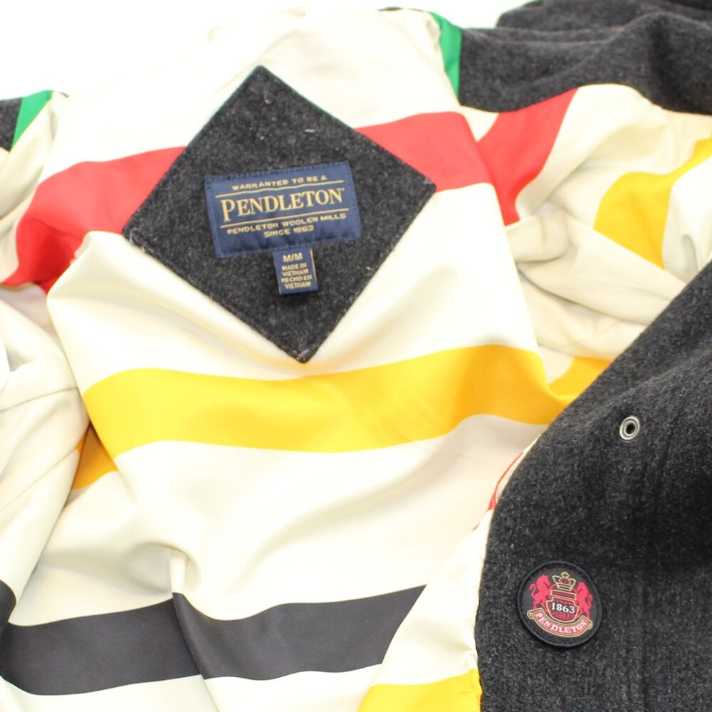 Pendleton Hidden Button High Neck Wool Long Coat … - image 4